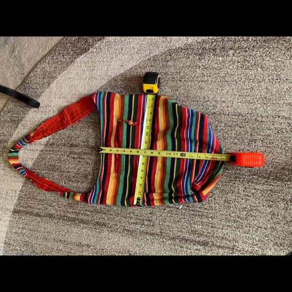 beach bag,Rainbow striped messenger bag, cross body bag - Picture 9 of 11